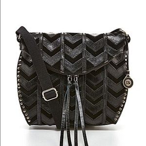 The Sak leather chevron patchwork crossbody purse